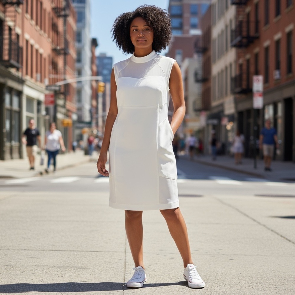 White Dress Mesh Detail
New